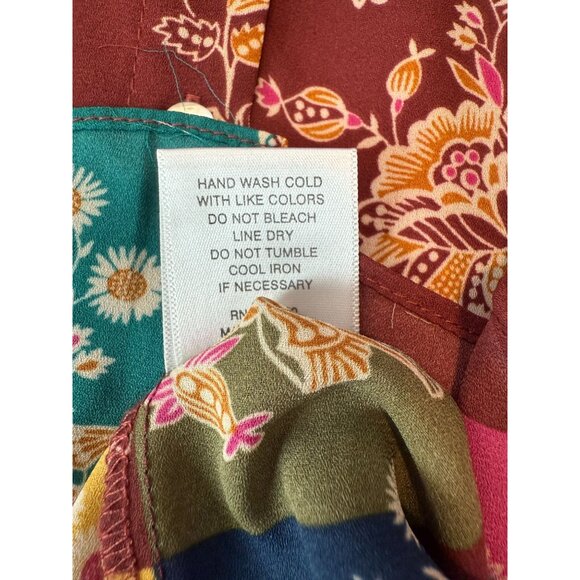 Rose + Olive Women's Button Up Collared Dressy Floral Blouse 2X Boho 3/4 Sleeves - Picture 10 of 11